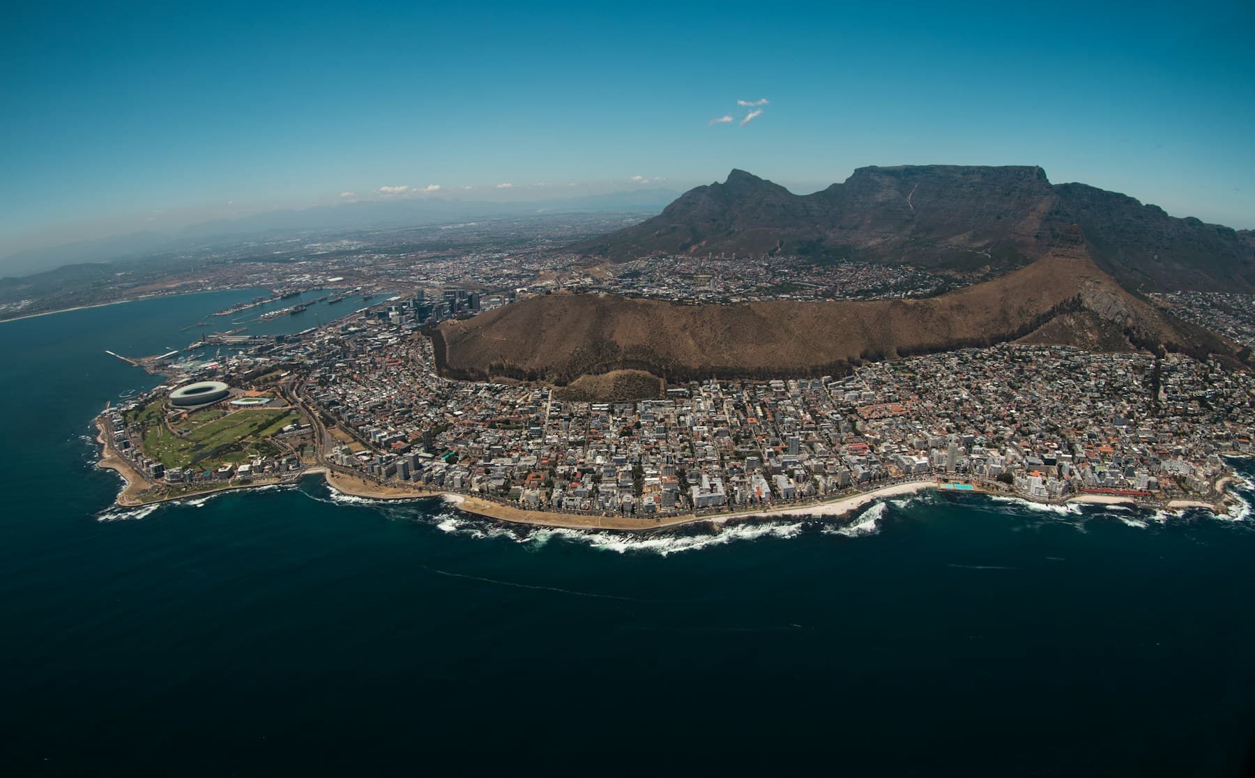 Cape Town’s Atlantic coastline and Table Mountain